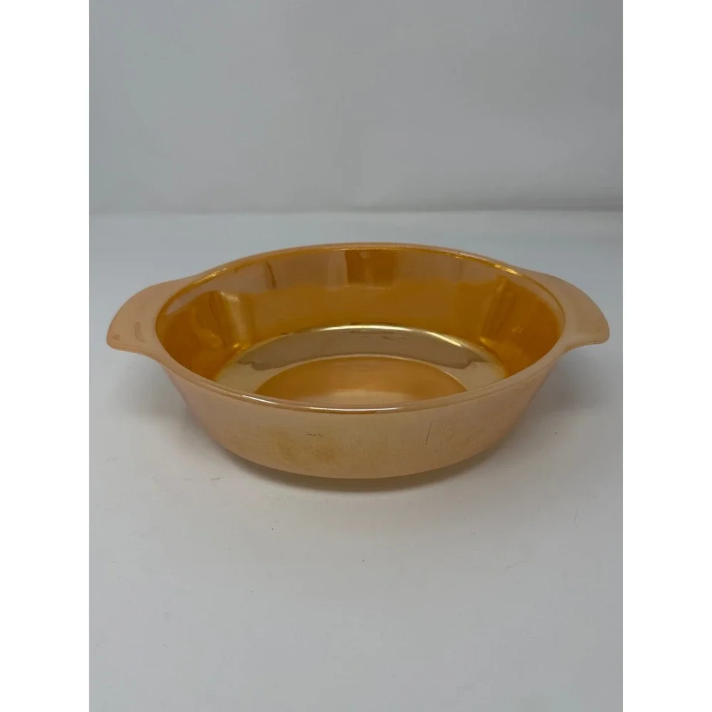 Vintage Fire King Peach Luster Oval Au Gratin Casserole Dish‎ Anchor Hocking